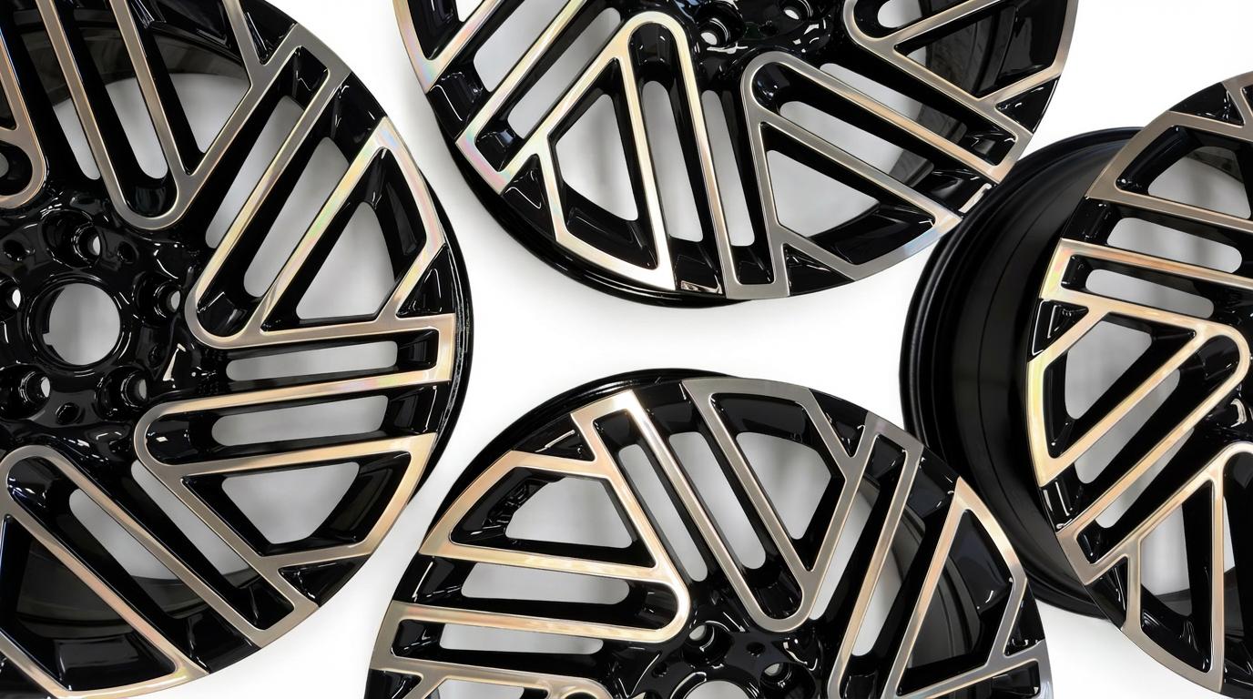 Diamond cut alloy wheel repair showing CNC lathe machined finish on Audi wheel — South West Alloys Exeter