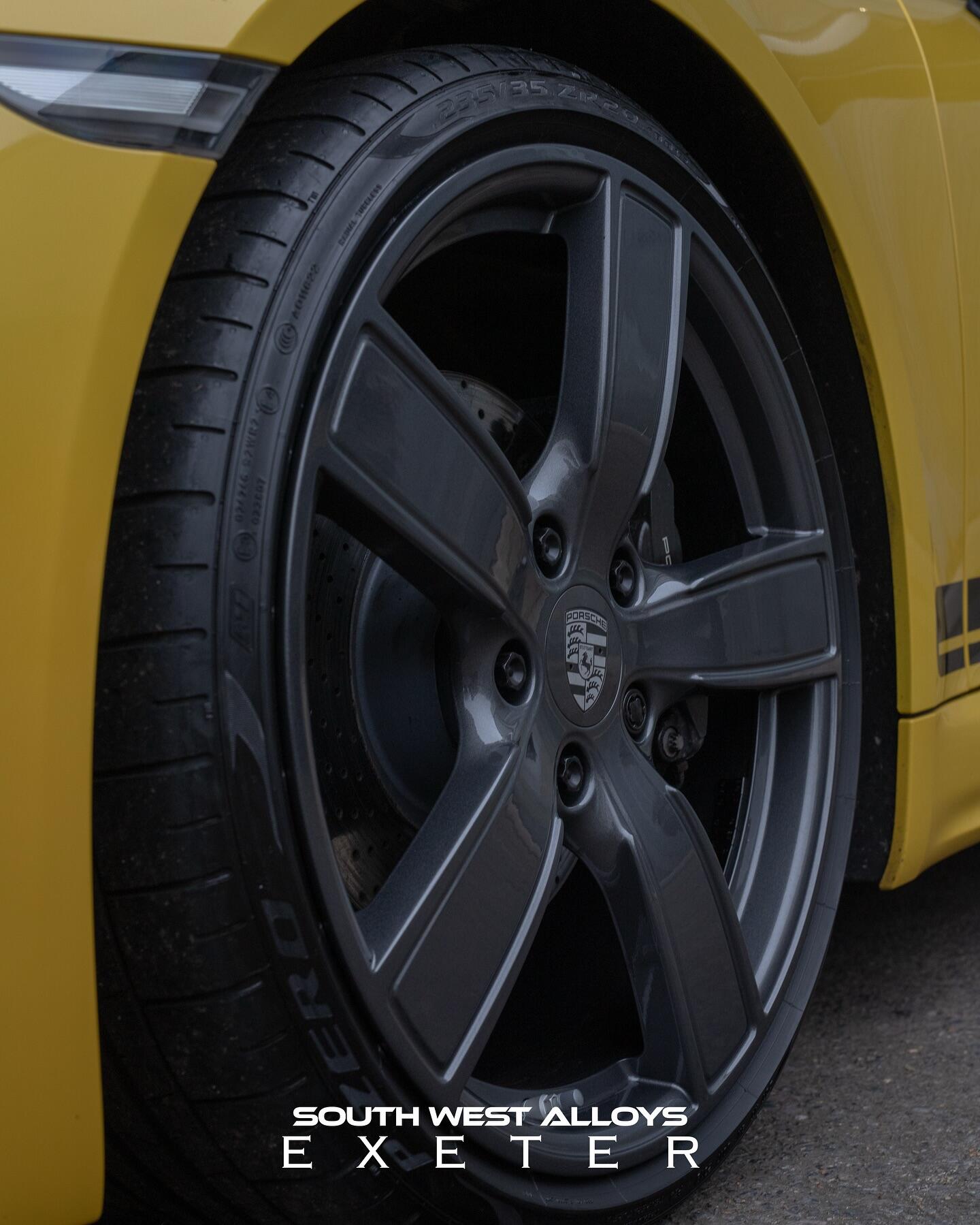 Porsche Boxster alloy wheel detail after professional repair