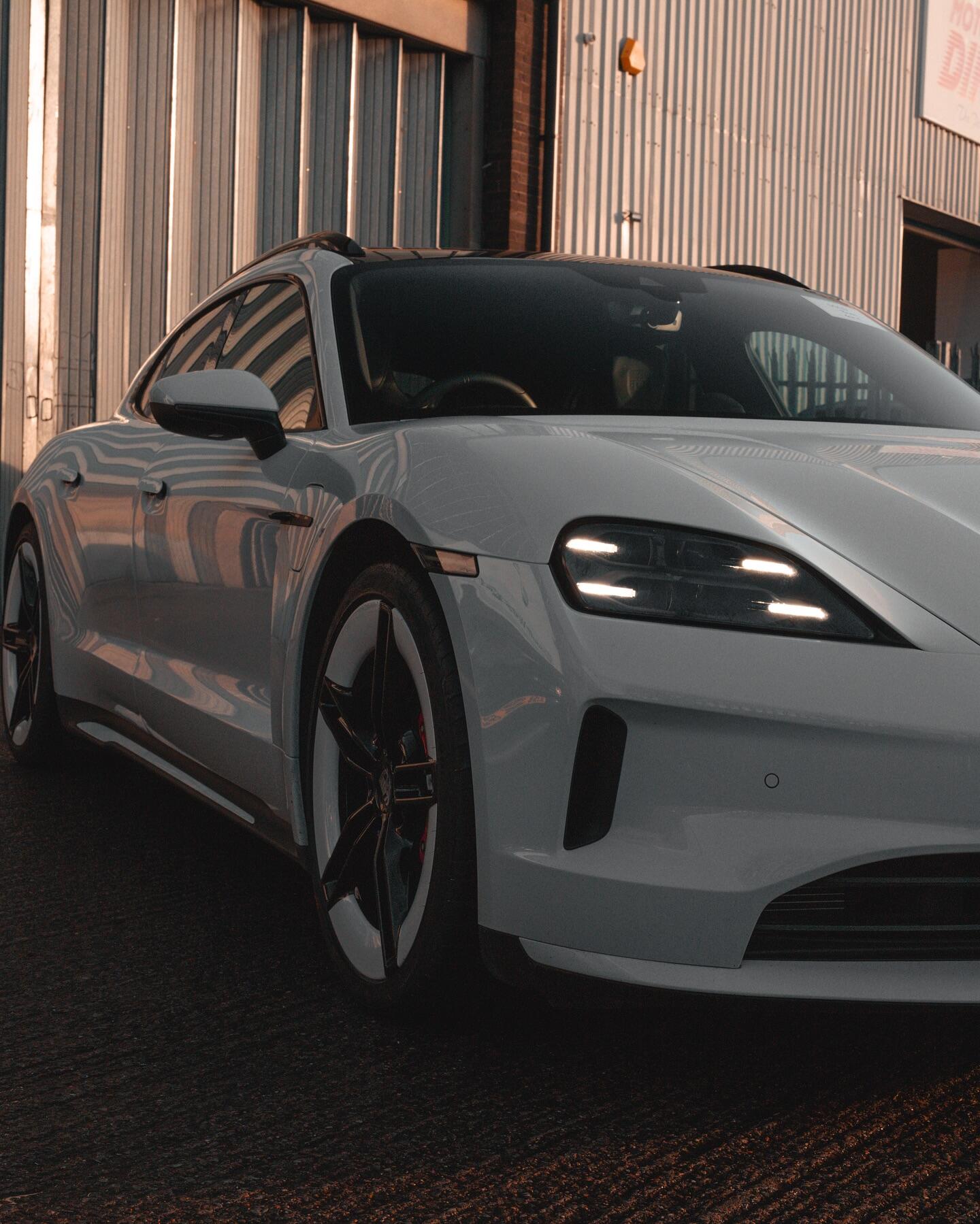 Porsche Taycan grey wheel close-up detail
