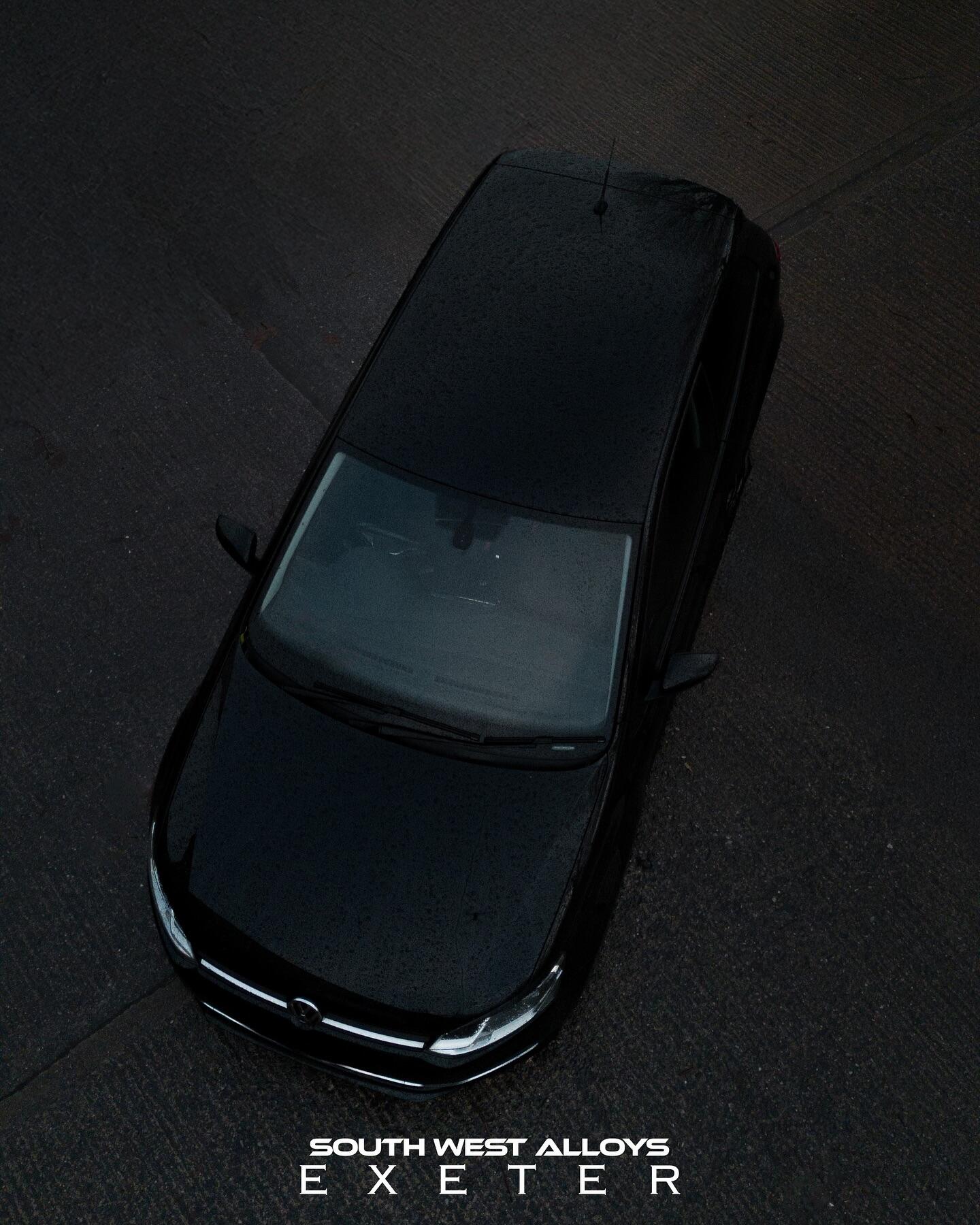 VW Polo aerial dark shot at South West Alloys